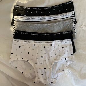 Five NWOT Calvin Klein Black White Grey Panties Underwear